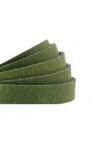 DQ leather flat 10mm Soft guacamole green